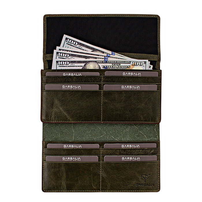 Zoozie Bags Cartera Pavia Green Mujer Piel Auténtica Medidas 19x2x10cm Elegante y Duradera